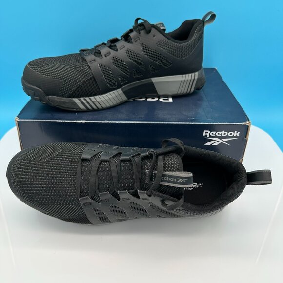 Reebok Men's Fushion Flexweave Safety Work‎ Sneaker Shoe, Size 10.5W, Black/Grey - Picture 3 of 16